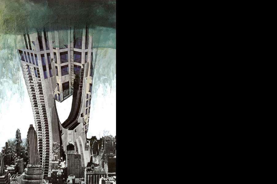 Wolkenkratzer / High-Rise - Montage auf Papier, 2002, 33x19 cm