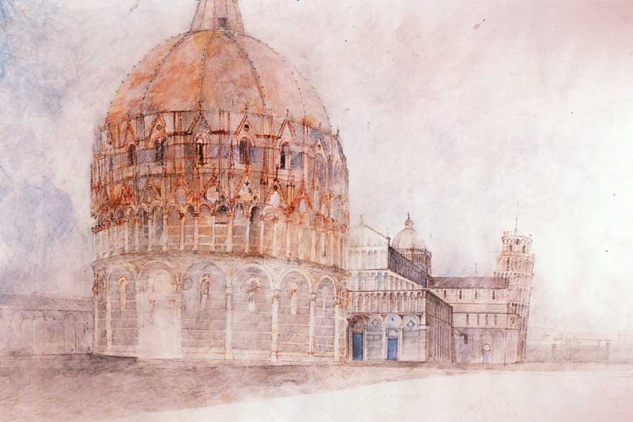 Duomo - Pisa - Mischtechnik auf Papier, 1988, 70x100 cm