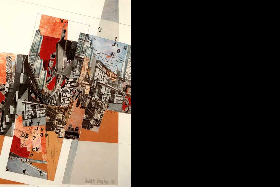 Picadilly - Collage auf Papier, 1988, 100x70 cm